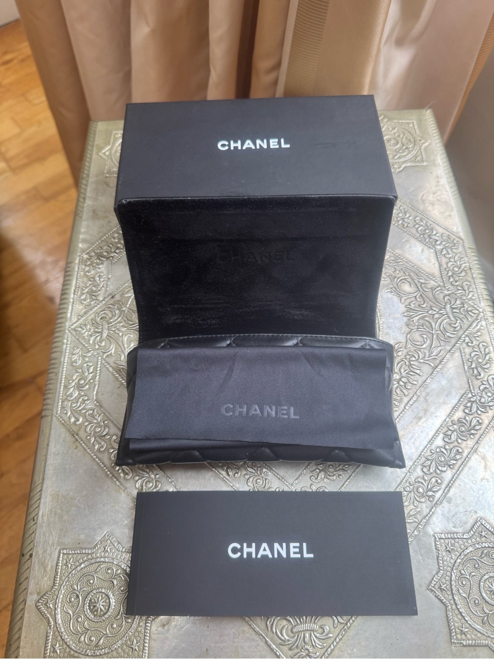 CHANEL Black Oversized Square 5435A Sunglasses with Gold CC Emblem - Picture 2 of 13